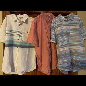 Men’s short sleeved button up shirts. Set of 3